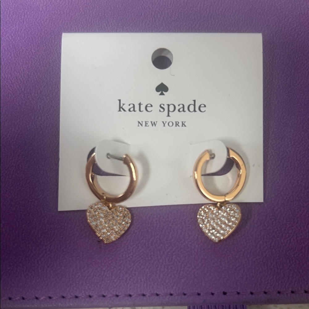 Kate Spade Gold Heart Hoop Earrings